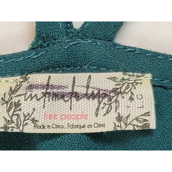 Free‎ People Intimately Green Hook Bralette Corset Style Women's Size Large - Picture 3 of 8